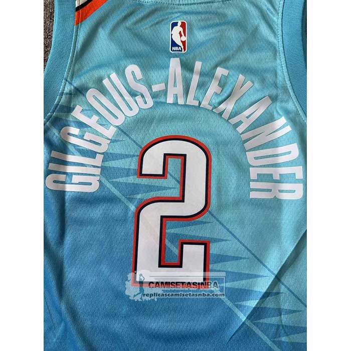 Camiseta Nino Oklahoma City Thunder Shai Gilgeous Alexander NO 2 Ciudad 2018-19 Azul
